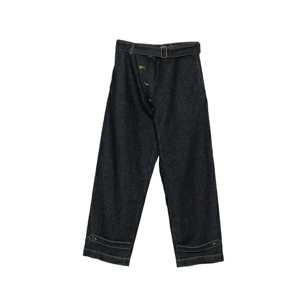 カルチュラ メンズ ジーンズズボン下 ボトムス Asymmetric-fastening buttoned-cuff jeans Blue