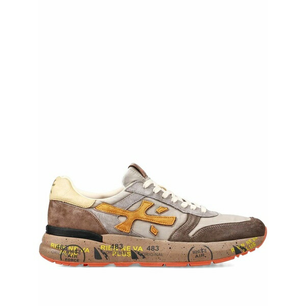 プレミアータ メンズ スニーカー シューズ Mick 7866 logo sneakers Brown
