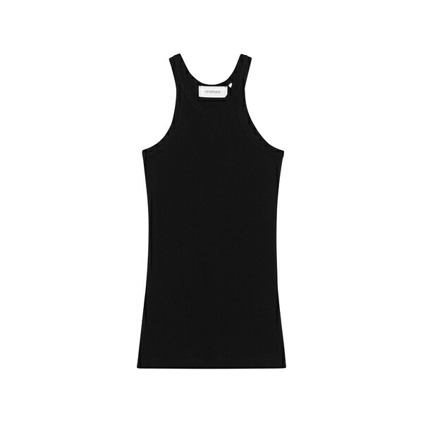 運動競技マックス レディース カットソー トップス Ribbed-knit tank top Black