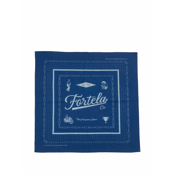 フォルテラ メンズ えり巻き・袈裟・えり巻き 付属物 Logo-print muslin bandana Blue