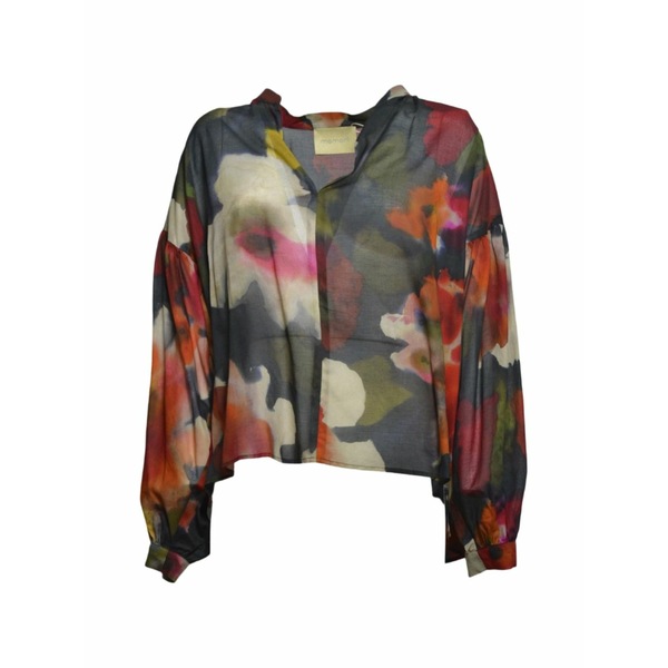 モモン レディース プルオーバー トップス Floral top Green