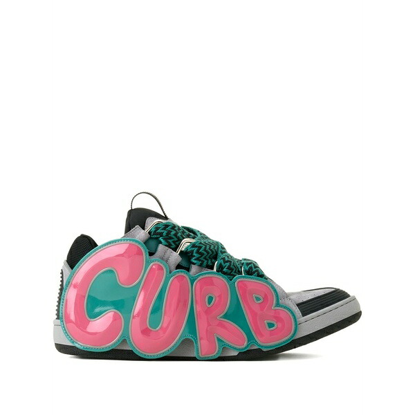 ランバン メンズ スニーカー シューズ Curb-lettering sneakers Grey