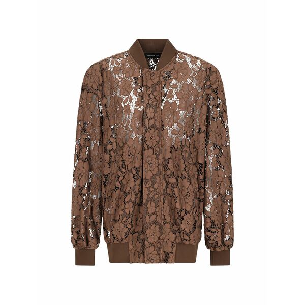 フェデリカ・トシ レディース 上衣＆上衣 アウター Lace bomber jacket Brown