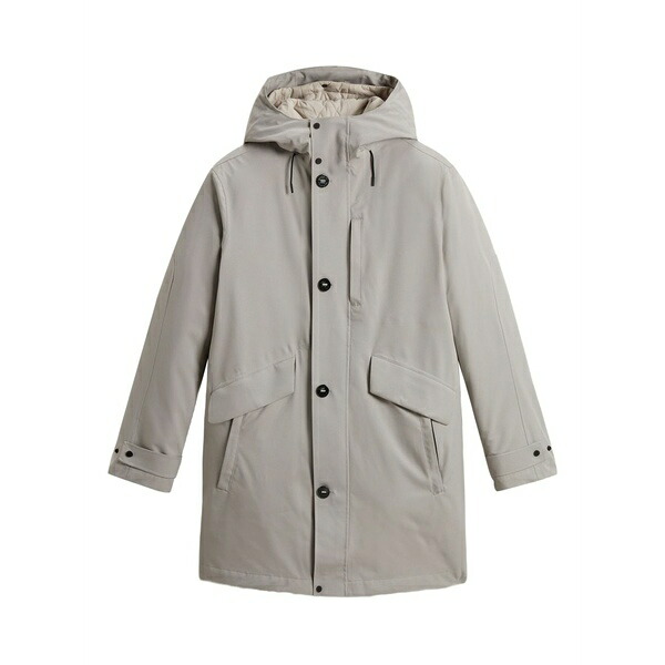 羊毛 一財産 メンズ 厚地の外套 アウター Hooded raincoat Grey
