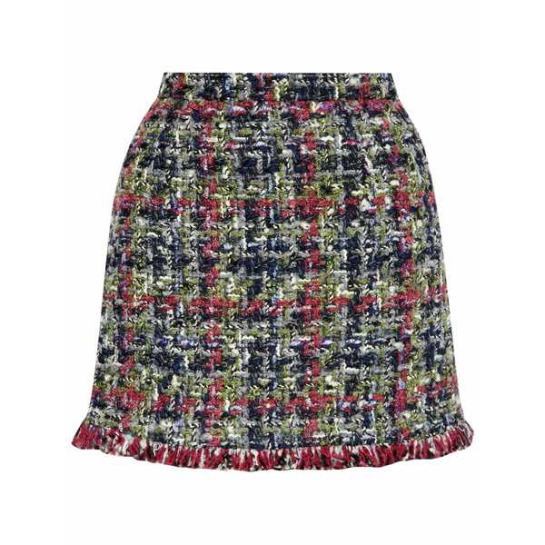 エトロ レディース スコート ボトムス Tweed-boucl￡ check mini skirt Black