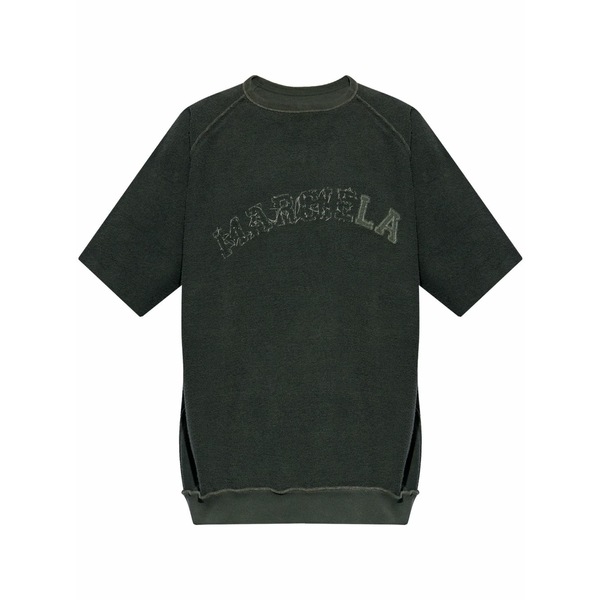 マルタンマルジェラ メンズ ティーシャツ トップス Logo-embroidered t-shirt Black
