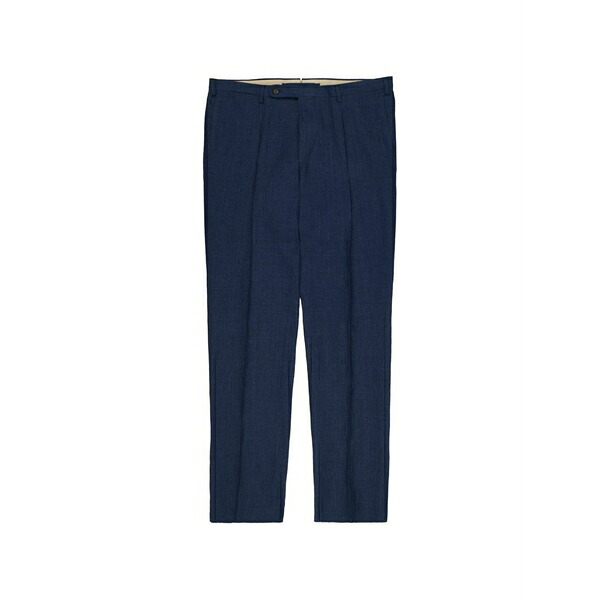 スローウエア メンズ カジュアルパンツ ボトムス Patterned linen trousers Blue|asty
