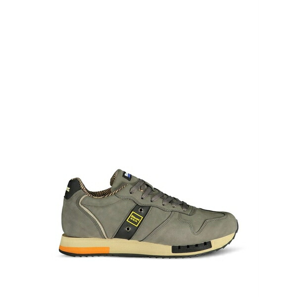ブラウアー メンズ スニーカー シューズ Logo-patch panelled sneakers Grey