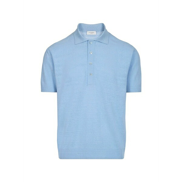 パウロペコラ メンズ スポーツシャツ トップス Silk boucl￡ polo shirt Blue