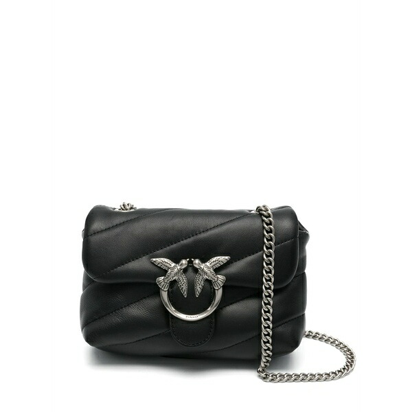ピンコ レディース ショルダーバッグ バッグ Love classic puff shoulder bag Black｜asty