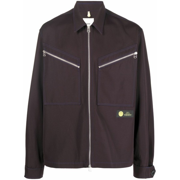 オーエーエムシー メンズ 上衣＆上衣 アウター Logo-patch zip-up bomber jacket  Purple