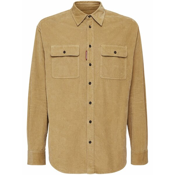 ディースクエアード メンズ ティーシャツ トップス Long-sleeve corduroy shirt Neutrals