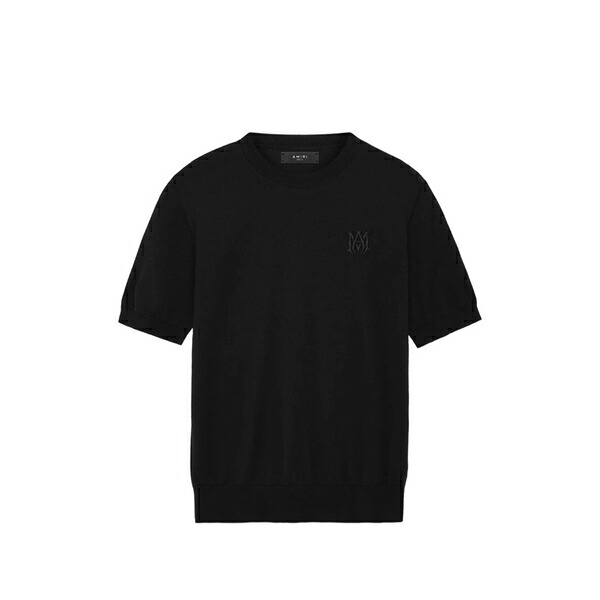 アミリ メンズ ティーシャツ トップス Ma logo-embroidered t-shirt Black