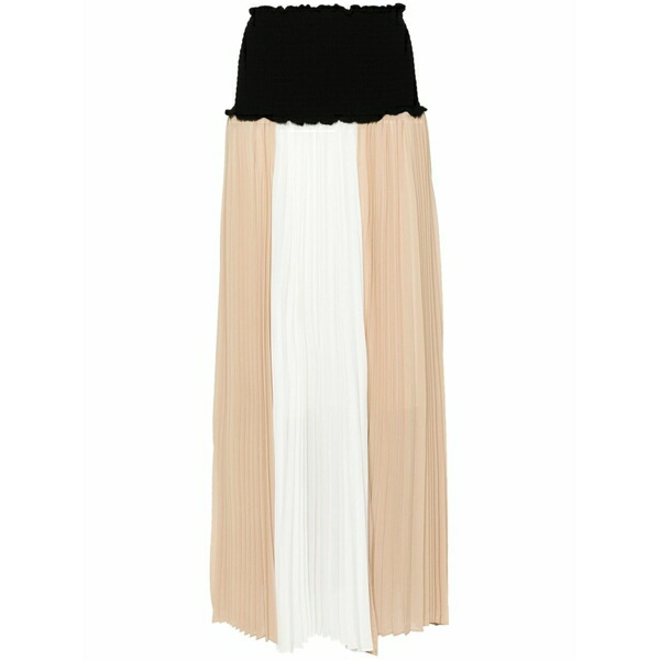 ツイン書き割り レディース 衣裳 トップス Colour-block pleated MIDI dress Neutrals