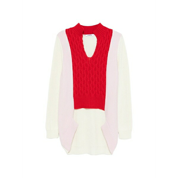 ヴィヴェッタ レディース 衣裳 トップス Cable-knit v-neck mini dress White