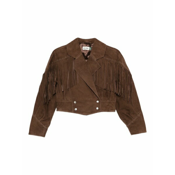 リキソー レディース 上衣＆上衣 アウター Fringe-detail double-breasted jacket Brown
