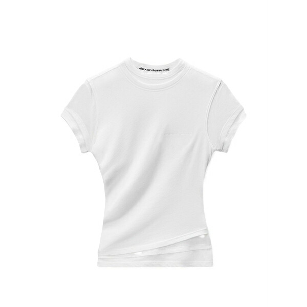 アレキサンダーワン レディース ティーシャツ トップス Layered t-shirt White