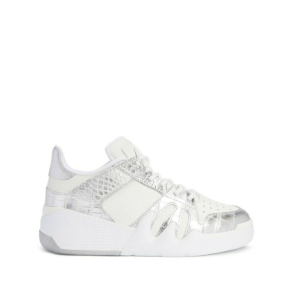 ジュゼッペザノッティ メンズ スニーカー シューズ Talon crocodile-effect leather low-top sneakers White