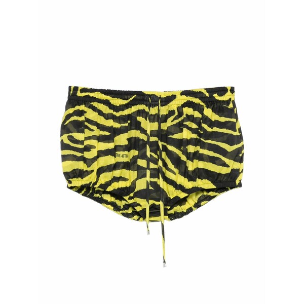 ジ アティコ レディース 心地好いズボン下 ボトムス Tiger-print drawstring mini shorts Yellow
