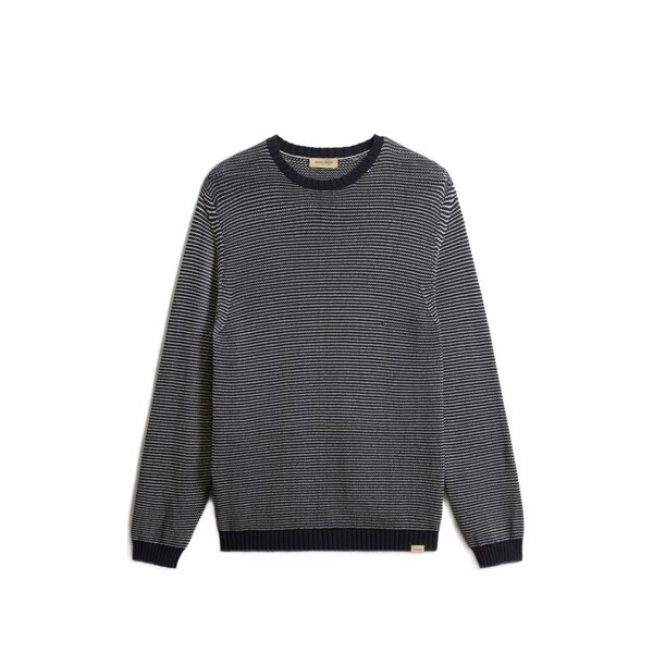 羊毛 分限者 メンズ 編み物\u0026スウェーター アウター Striped crew-neck sweater Blue