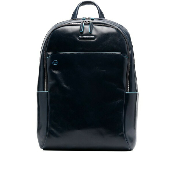 ピークアドロ  メンズ うしろ側風呂敷き包み・背嚢 御徒面子 Leather logo-patch backpack Blue