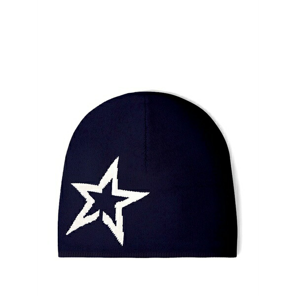 純然たるちょっとの間 メンズ 鳥打ち帽 付属物 Star-print beanie Blue