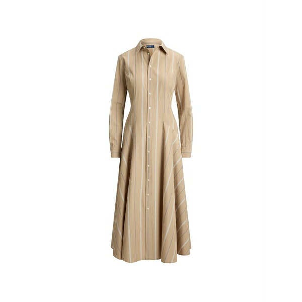 ラルフローレン レディース 衣装 トップス Striped panelled maxi shirt dress Neutrals