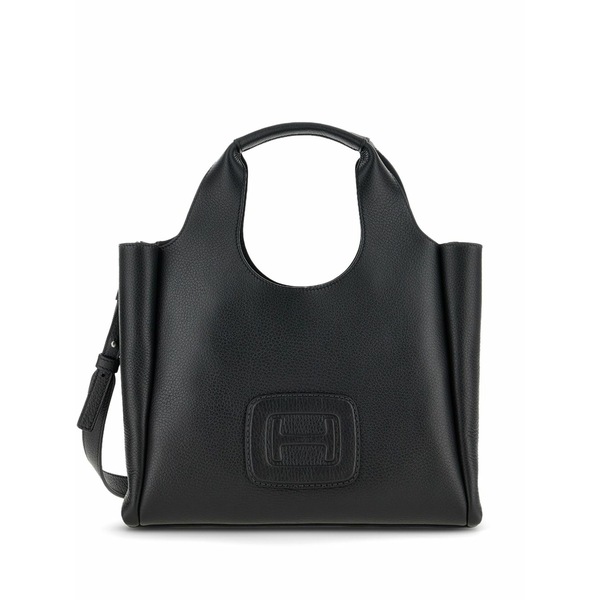 ホー鵞鳥 レディース トートバッグ 御徒面子 Medium h-bag logo-embossed tote bag Black