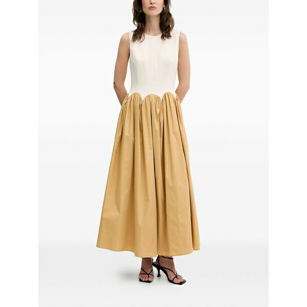 ネバーフリードレスド レディース 衣装 トップス Monika scalloped-detail MIDI dress Neutrals