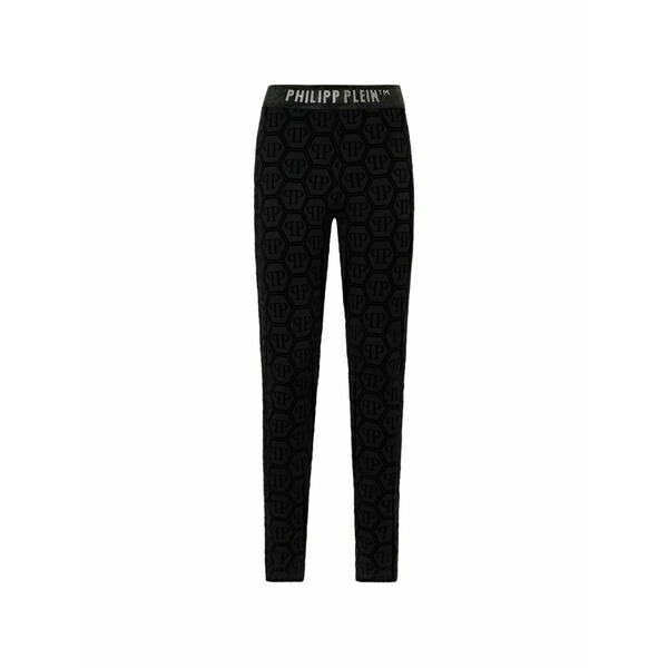 フィリップ飾り気の無い レディース 心地よいズボン下 ボトムス Flock-monogram leggings Black