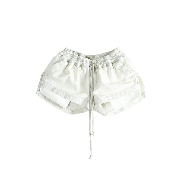 リックオウエンス レディース 心地好いズボン下 ボトムス Fog drawstring shorts White