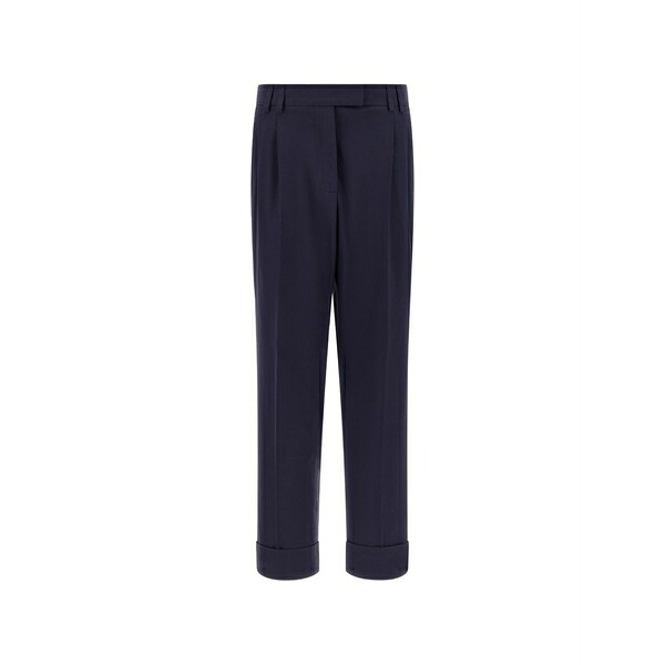 アルベルト ビアーニ レディース 心地よいズボン下 ボトムス Albertino cotton tailored trousers Blue