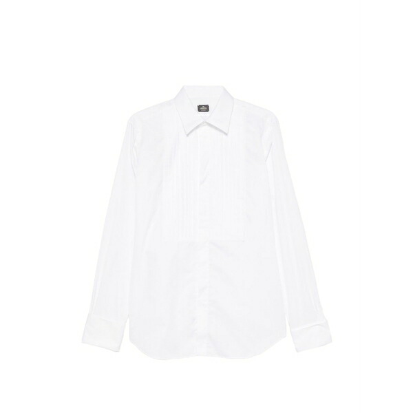 アレッサンドロゲラルディ メンズ プルオーバー トップス Pleated-bib shirt White