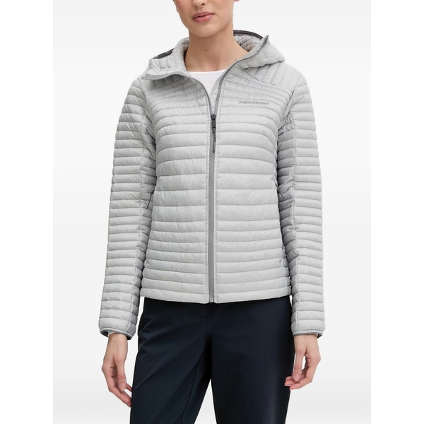 真っ盛り公演 レディース 上衣＆上衣 アウター Monolight quilted hooded jacket Grey