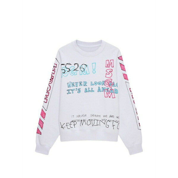 エムエスジイエム メンズ パーカー・スウェットシャツ アウター Print-detail sweatshirt White