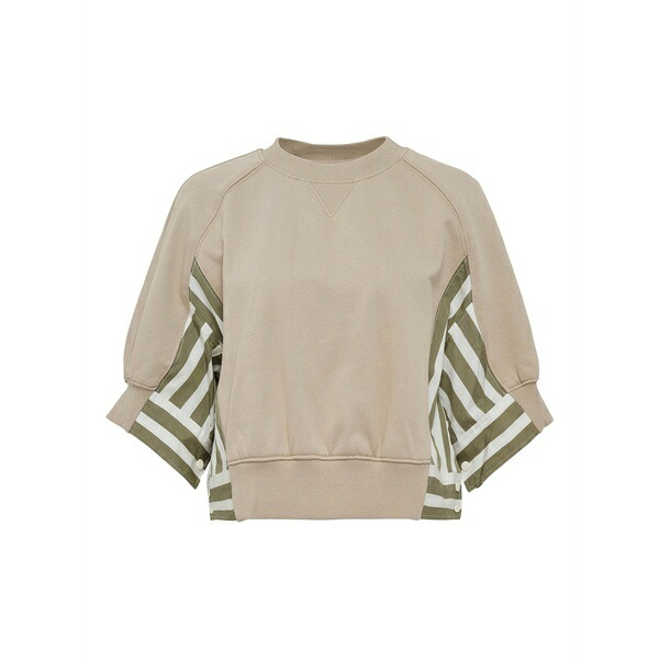 スリーワンフィリップリム レディース 編み物\u0026プルオーバー アウター Striped-panel sweatshirt Neutrals