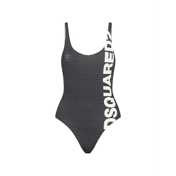 ディースクエアード レディース 衣装 トップス Logo-print one-piece swimsuit Grey