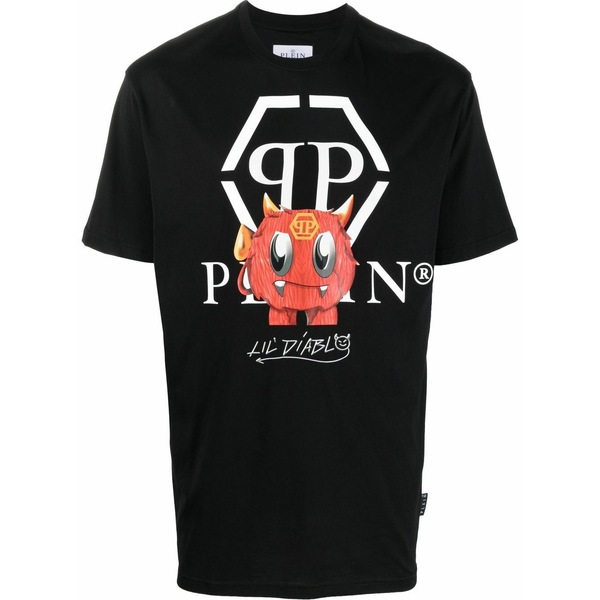 フィリップ飾り気のない メンズ ティーシャツ トップス Monster logo graphic t-shirt Black