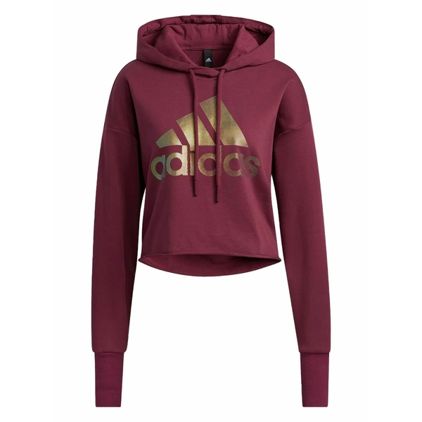 アディダス レディース ティーシャツ トップス Logo-print hoodie Purple