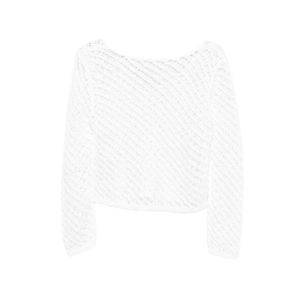 ピンコ レディース 編み物\u0026ティーシャツ アウター Open-knit sweater White