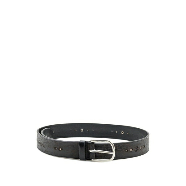 オルチアーニ メンズ 三尺帯 添え物 Stud-embellished floral-pattern belt Black