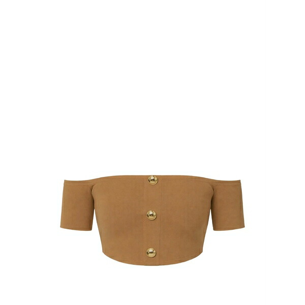 エリザベスフランキ レディース ティーシャツ トップス Metal button top Neutrals
