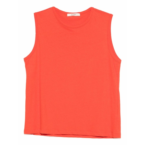 シックススリーナインセブン レディース カットソー トップス Round-neck sleeveless top Red