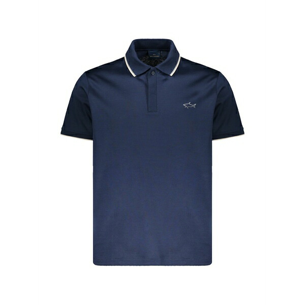 ポールアンドシャーク メンズ スポーツシャツ トップス Ribbed-collar polo shirt Blue