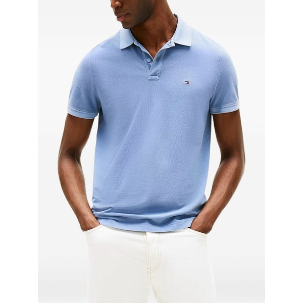 トミー ヒルフィガー メンズ スポーツシャツ トップス Logo-patch polo shirt Blue