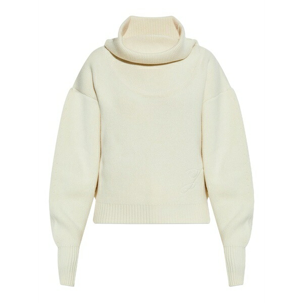 ジャクエムス レディース 編み物\u0026スウェーター アウター Pallone embroidered sweater Neutrals