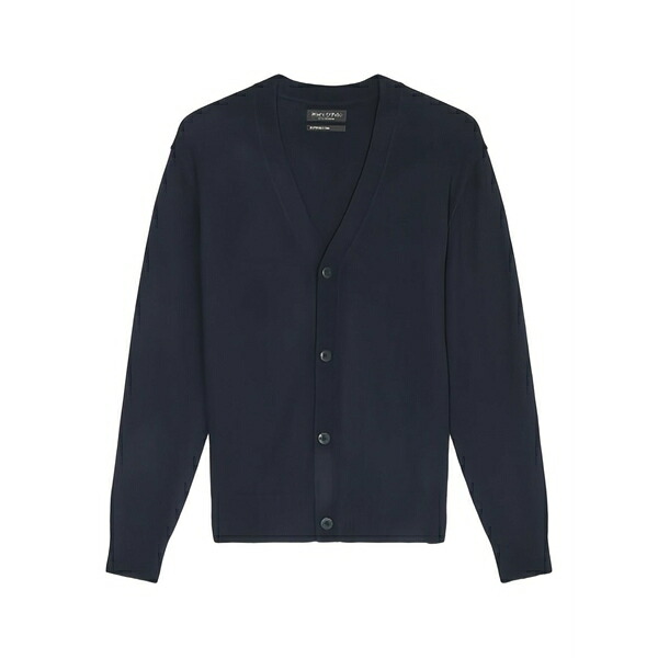 マルコポーロ メンズ ジレー アウター Button-up cardigan Blue