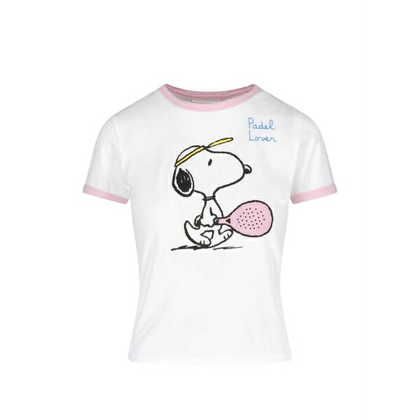 エムシーツーセイントバース レディース プルオーバー トップス Emilie peanuts graphic-print t-shirt White