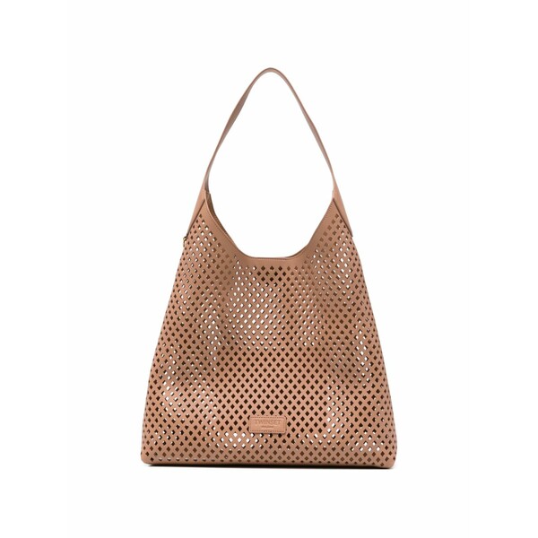 ツイン書き割り レディース ショルダーバッグ 御徒面子 Perforated shoulder bag Brown