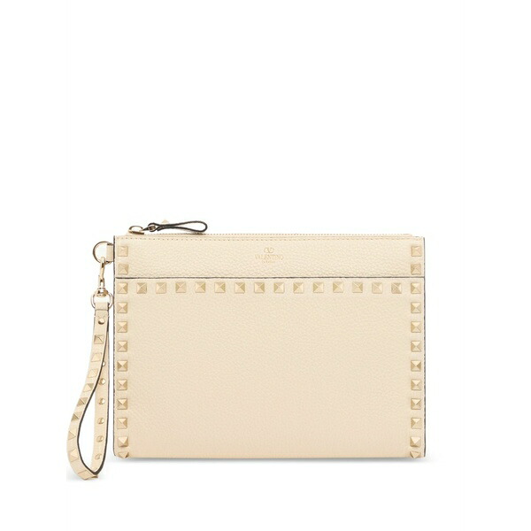 ヴァレンティノ ガラヴァーニ レディース 銭入れ 添え物 Rockstud pouch インチ grainy calfskin Neutrals